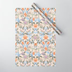 Beach thistle and shells soft peach Wrapping Paper Gallery Image 1
