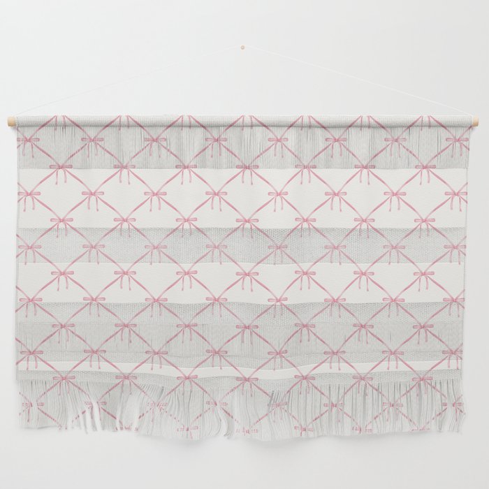 Bows & Ribbons Pattern I Pastel Pink Wall Hanging Gallery Image 1