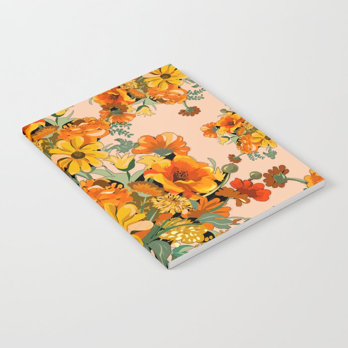 70s Pastel Floral on pink blush Boho Notebook Gallery Image 2