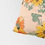 70s Pastel Floral on pink blush Boho Pillow Sham Gallery Image 4