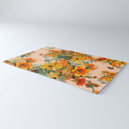 70s Pastel Floral on pink blush Boho Rug Gallery Image 3
