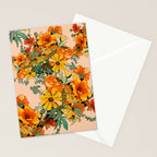 70s Pastel Floral on pink blush Boho Stationery Card Gallery Image 2