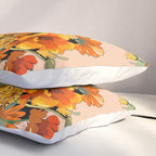 70s Pastel Floral on pink blush Boho Pillow Sham Gallery Image 3