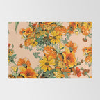 70s Pastel Floral on pink blush Boho Rug Gallery Image 2