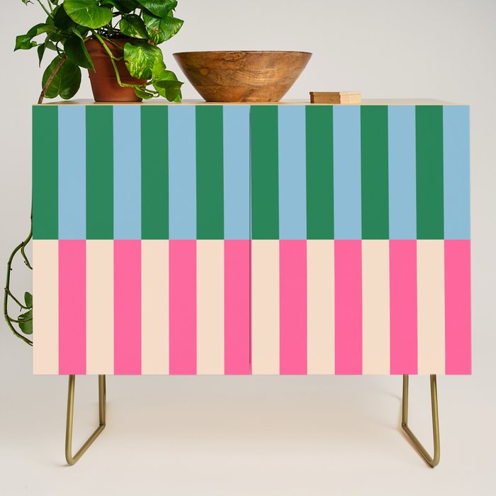 Modern Minimalist Abstract Stripes Credenza Gallery Image 1