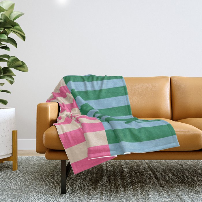 Modern Minimalist Abstract Stripes Throw Blanket Gallery Image 1