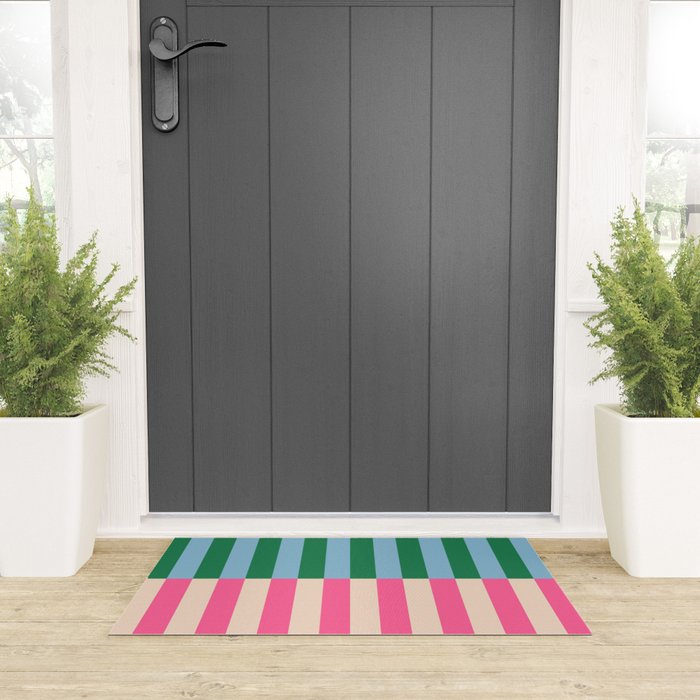 Modern Minimalist Abstract Stripes Welcome Mat Gallery Image 3