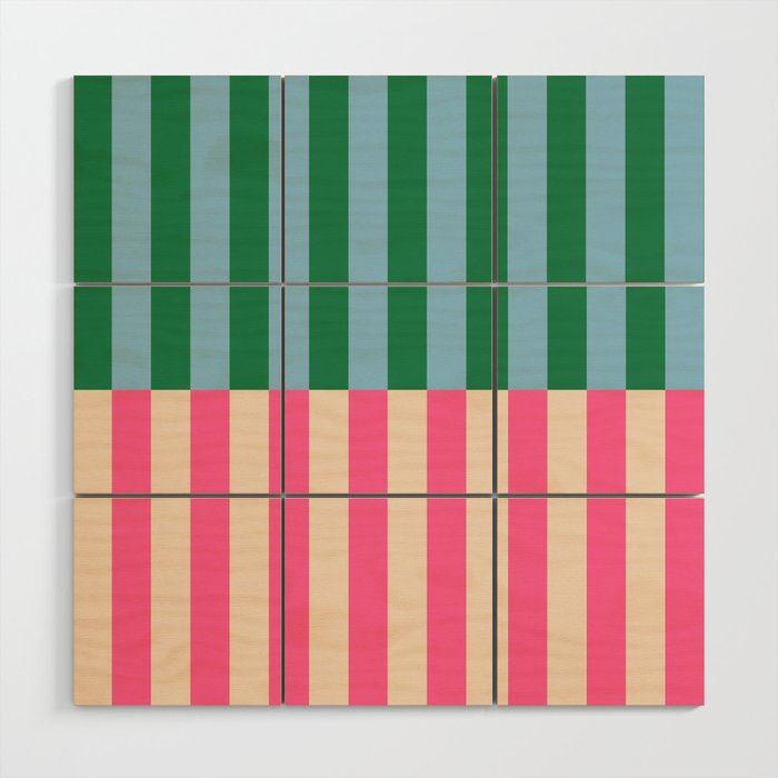 Modern Minimalist Abstract Stripes Wood Wall Art Gallery Image 1