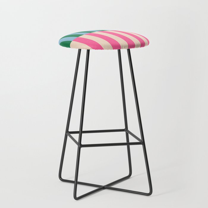 Modern Minimalist Abstract Stripes Stool Gallery Image 1