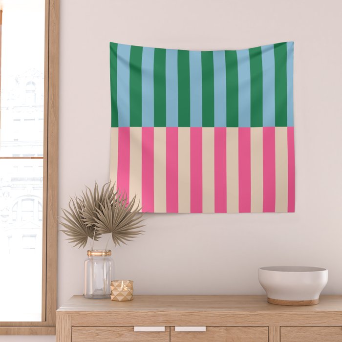 Modern Minimalist Abstract Stripes Wall Tapestry Gallery Image 2