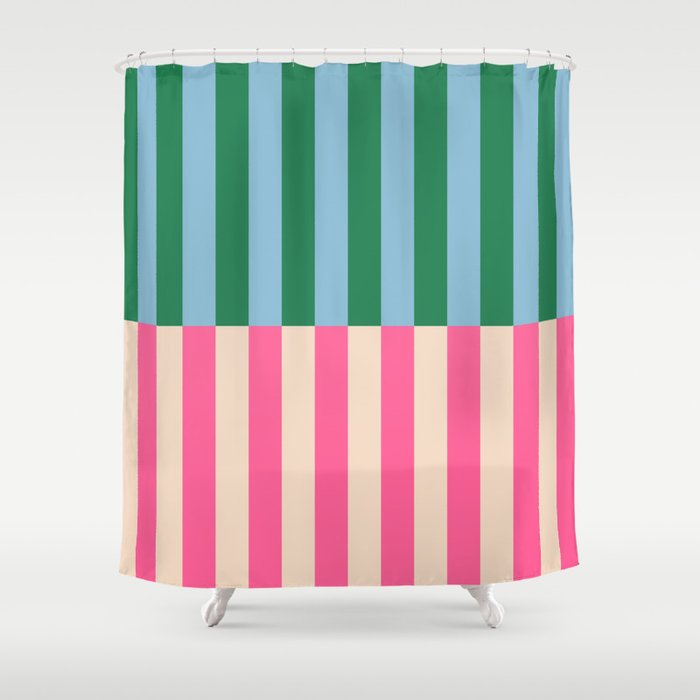 Modern Minimalist Abstract Stripes Shower Curtain Gallery Image 1