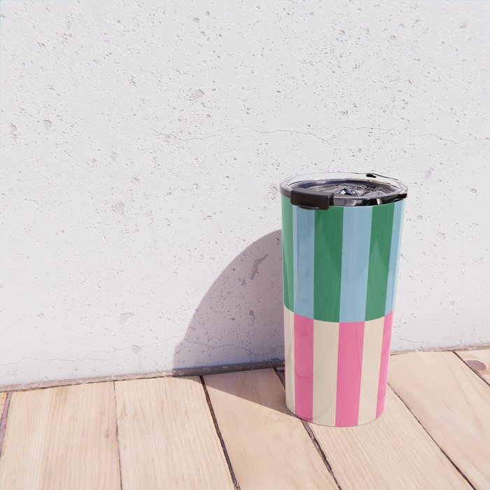 Modern Minimalist Abstract Stripes Travel Mug Gallery Image 4