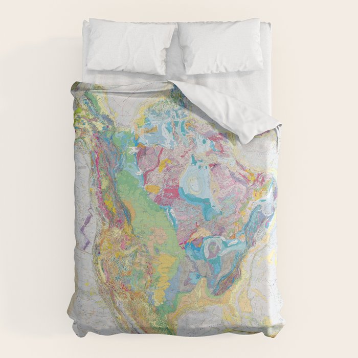 USGS Geological Map of North America Duvet Cover Gallery Image 6