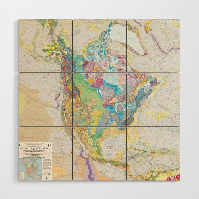 USGS Geological Map of North America Wood Wall Art Gallery Image 1