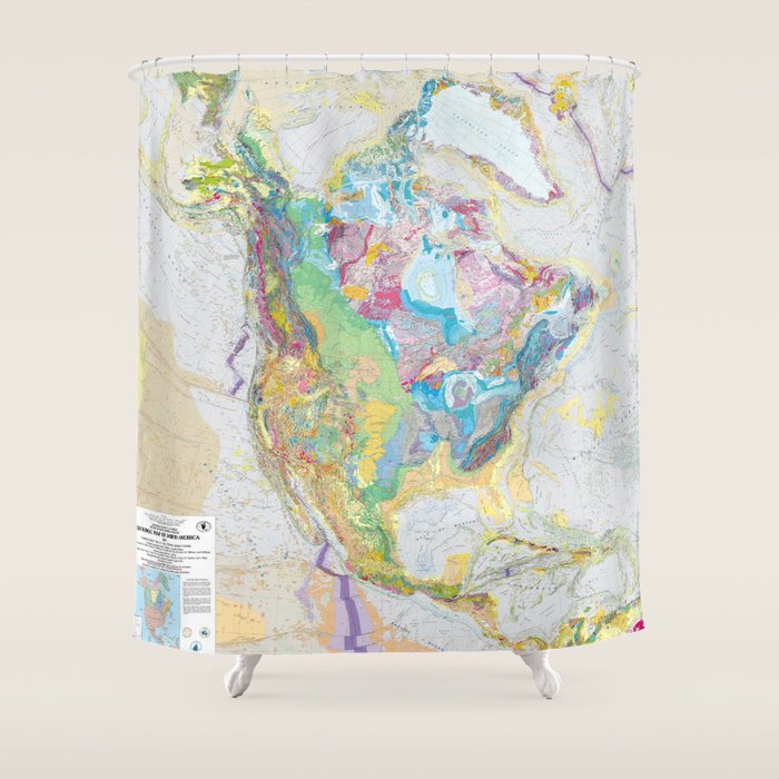 USGS Geological Map of North America Shower Curtain Gallery Image 1
