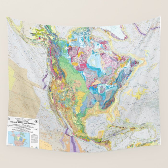 USGS Geological Map of North America Wall Tapestry Gallery Image 4