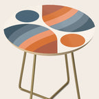 Mid Century Modern Geometric Arch a15 in Navy Blue and Orange Side Table Gallery Image 2