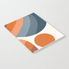 Mid Century Modern Geometric Arch a15 in Navy Blue and Orange Notebook Gallery Image 2