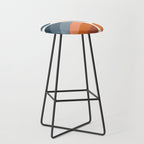 Mid Century Modern Geometric Arch a15 in Navy Blue and Orange Stool Gallery Image 1