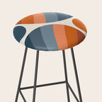 Mid Century Modern Geometric Arch a15 in Navy Blue and Orange Stool Gallery Image 2