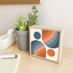 Mid Century Modern Geometric Arch a15 in Navy Blue and Orange Mini Art Print Gallery Image 2