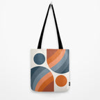 Mid Century Modern Geometric Arch a15 in Navy Blue and Orange Tote Bag Gallery Image 2