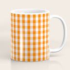 Classic Pumpkin Orange and White Gingham Check Pattern Coffee Mug Gallery Image 1