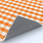 Classic Pumpkin Orange and White Gingham Check Pattern Rug Gallery Image 4