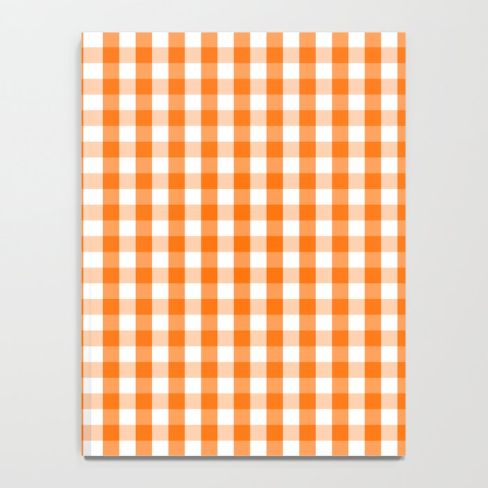 Classic Pumpkin Orange and White Gingham Check Pattern Notebook Gallery Image 4