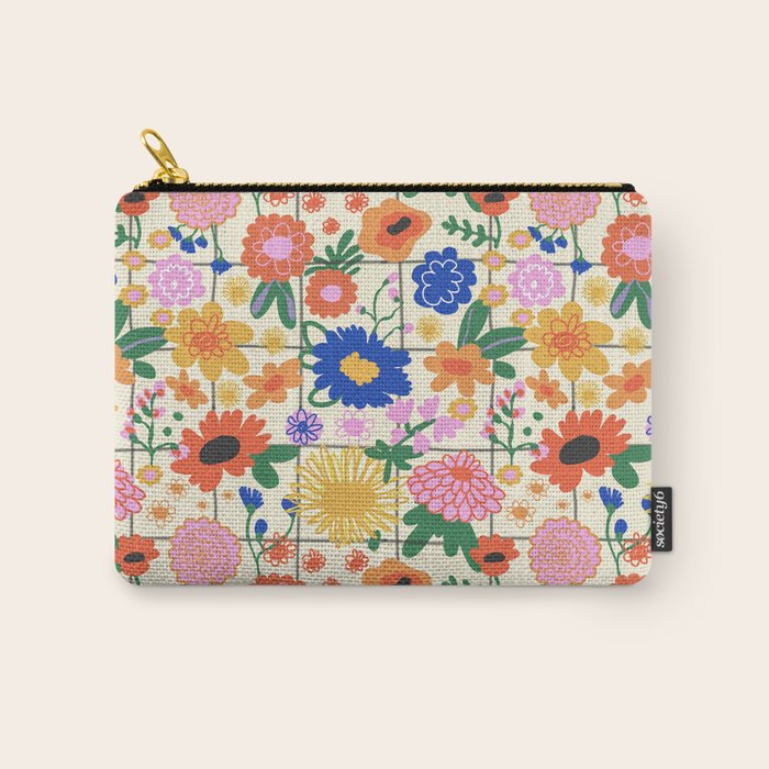 Bright flowers pattern Carry All Pouch Gallery Image 1