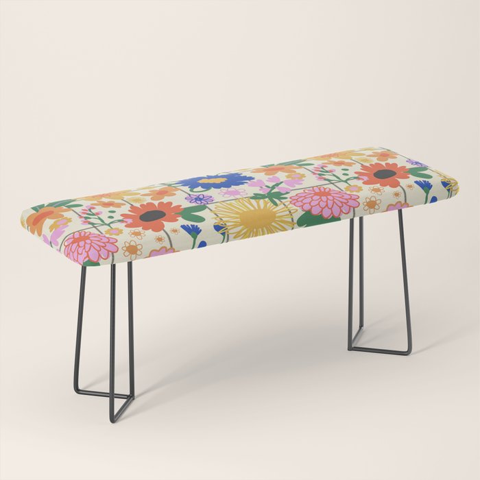 Bright flowers pattern Bench Gallery Image 1