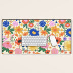 Bright flowers pattern Desk Mat Gallery Image 1