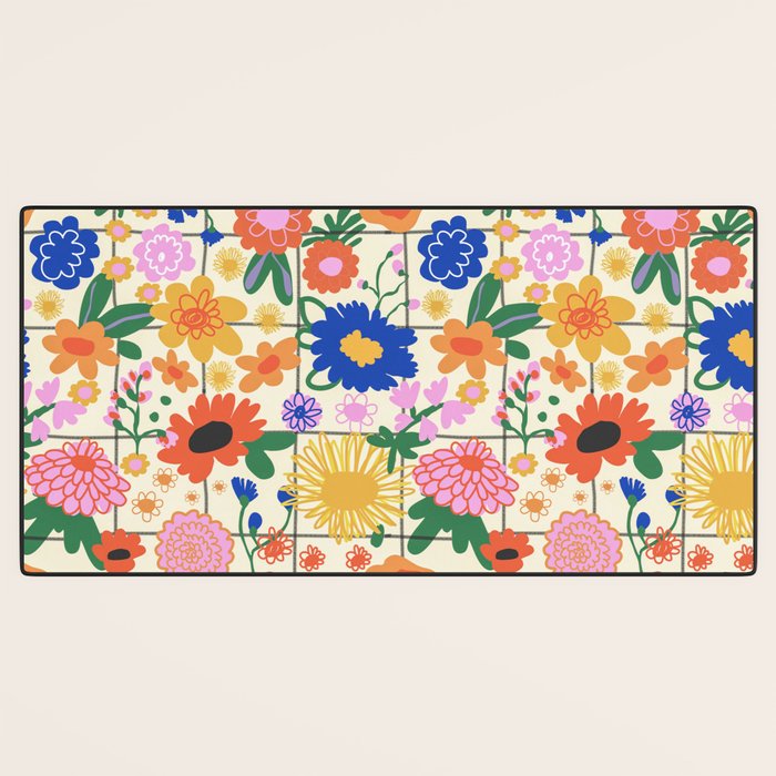 Bright flowers pattern Desk Mat Gallery Image 3