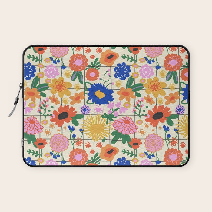 Bright flowers pattern Laptop Sleeve Gallery Image 1