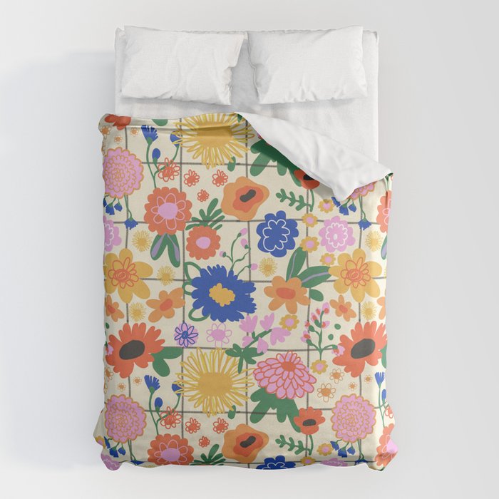 Bright flowers pattern Duvet Cover Gallery Image 1