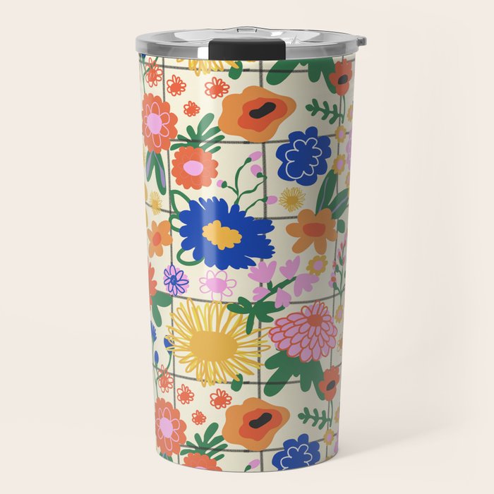 Bright flowers pattern Travel Mug Gallery Image 1
