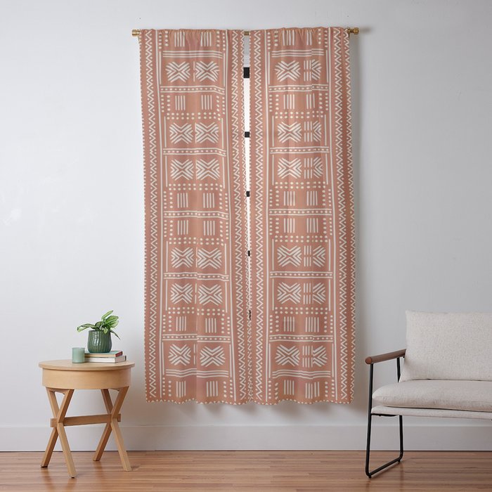 Geometric Tribal Pattern on Terracotta Window Curtain Gallery Image 9