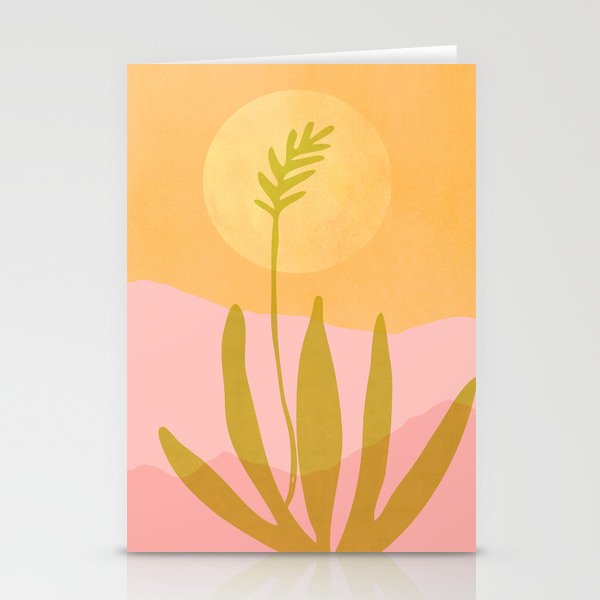 Golden Agave Desert Landscape Stationery Card Gallery Image 1