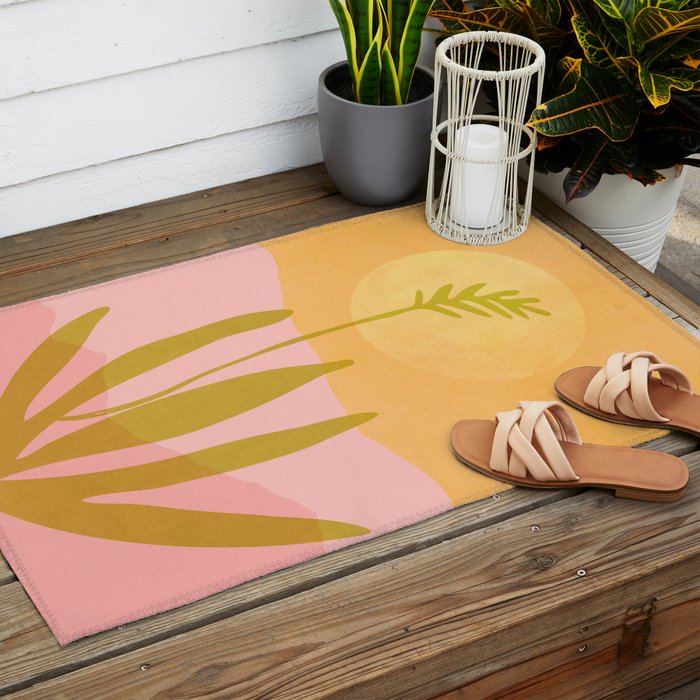 Golden Agave Desert Landscape Outdoor Rug Gallery Image 2