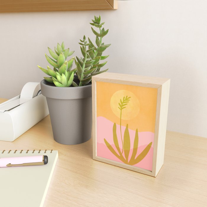 Golden Agave Desert Landscape Mini Art Print Gallery Image 2