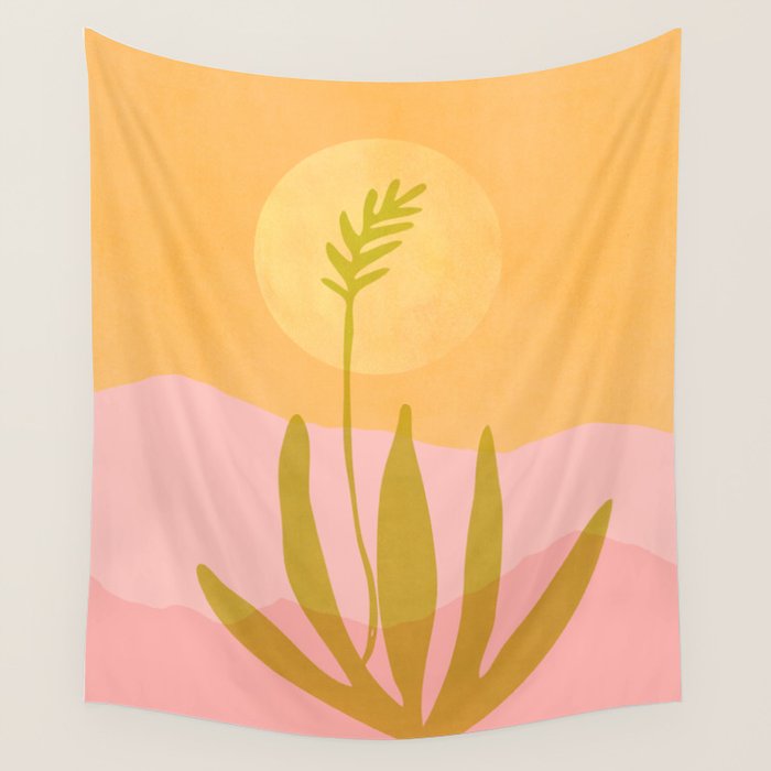 Golden Agave Desert Landscape Wall Tapestry Gallery Image 4