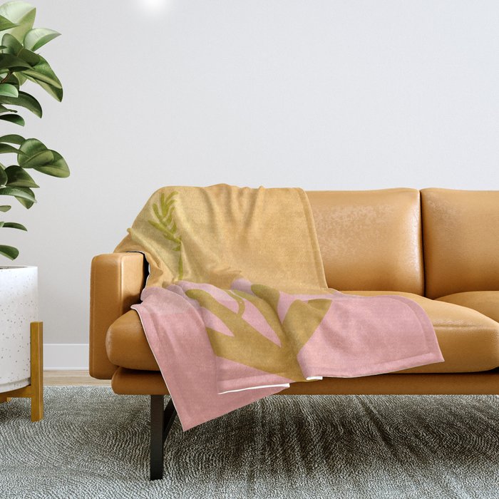 Golden Agave Desert Landscape Throw Blanket Gallery Image 1