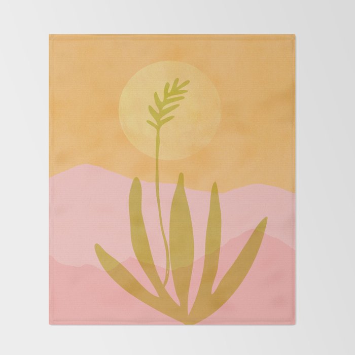 Golden Agave Desert Landscape Throw Blanket Gallery Image 2