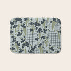 Blue floral with checks Bath Mat Gallery Image 1