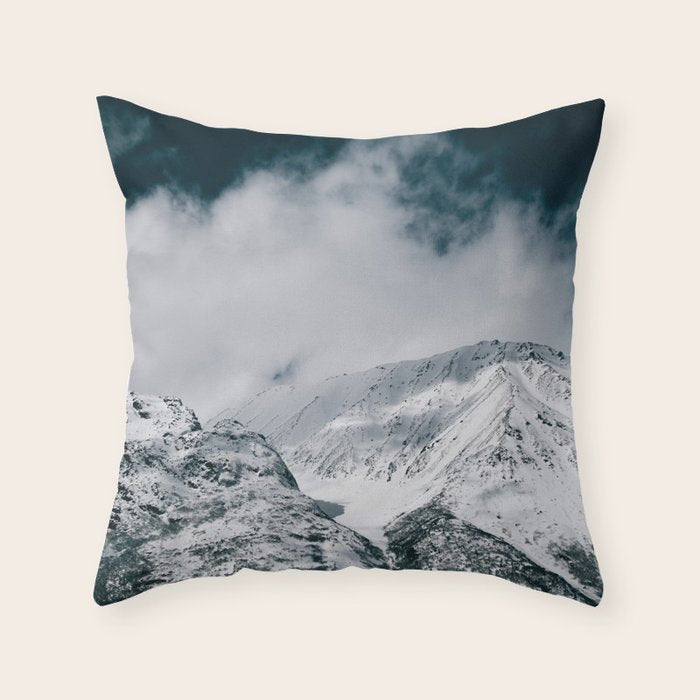 Winter Mountain Landscape Throw Pillow Gallery Image 1