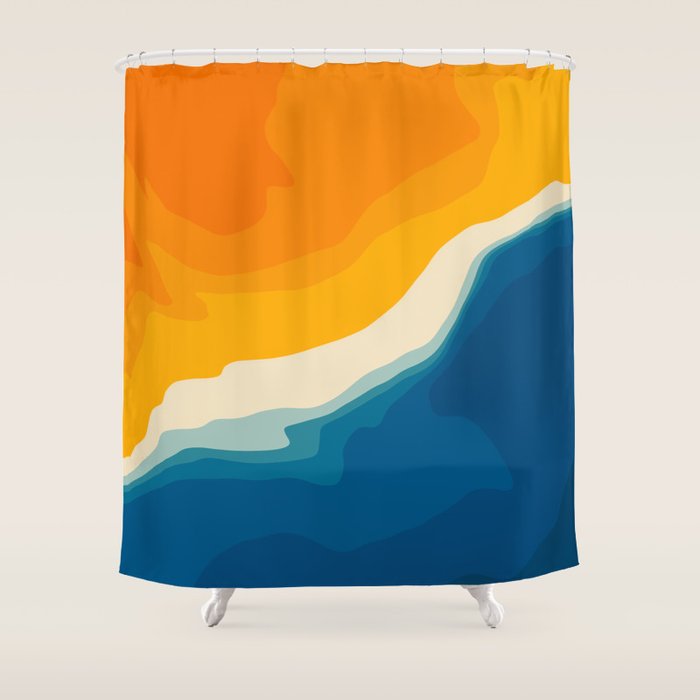 Seascape aerial view Shower Curtain Gallery Image 1