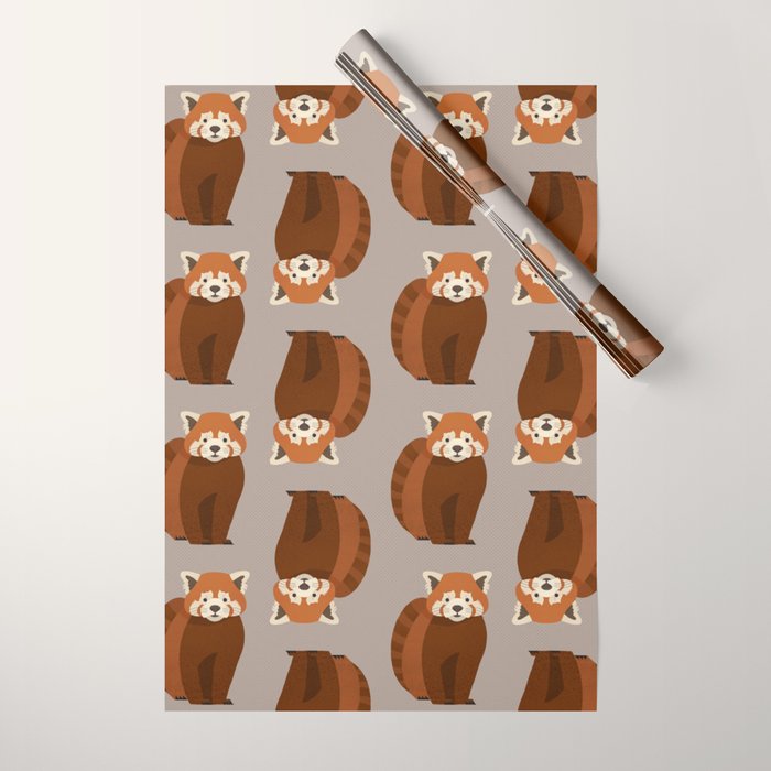 Whimsy Red Panda Wrapping Paper Gallery Image 1