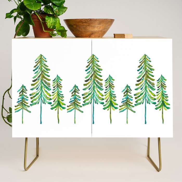 Pine Trees - Green Palette Credenza Gallery Image 1