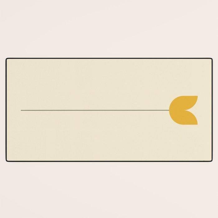 Vintage Tulip Minimalism - Yellow Desk Mat Gallery Image 3