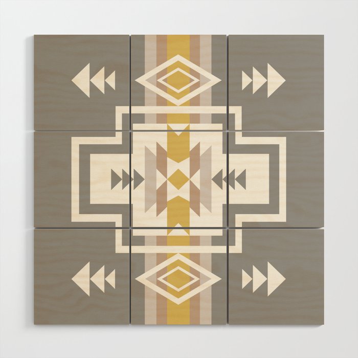 Aztec Stripes Wood Wall Art Gallery Image 1